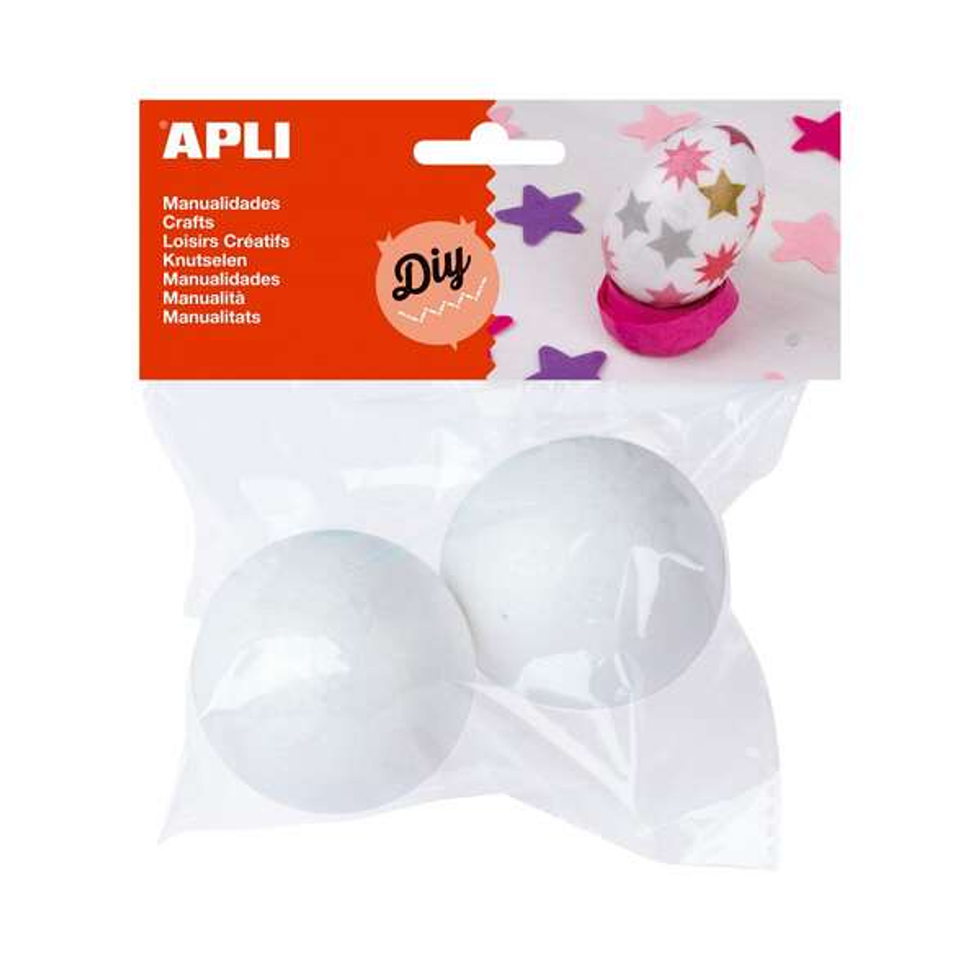 Apli Pack de 2 Bolas de Porexpan Ø 70 mm - Color Blanco 1
