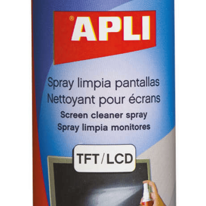 Apli Spray Limpiador Pantallas TFT/LCD - Contenido 250ml - Elimina Manchas y Polvo - Mantiene Pantallas Limpias y sin Bacterias 1