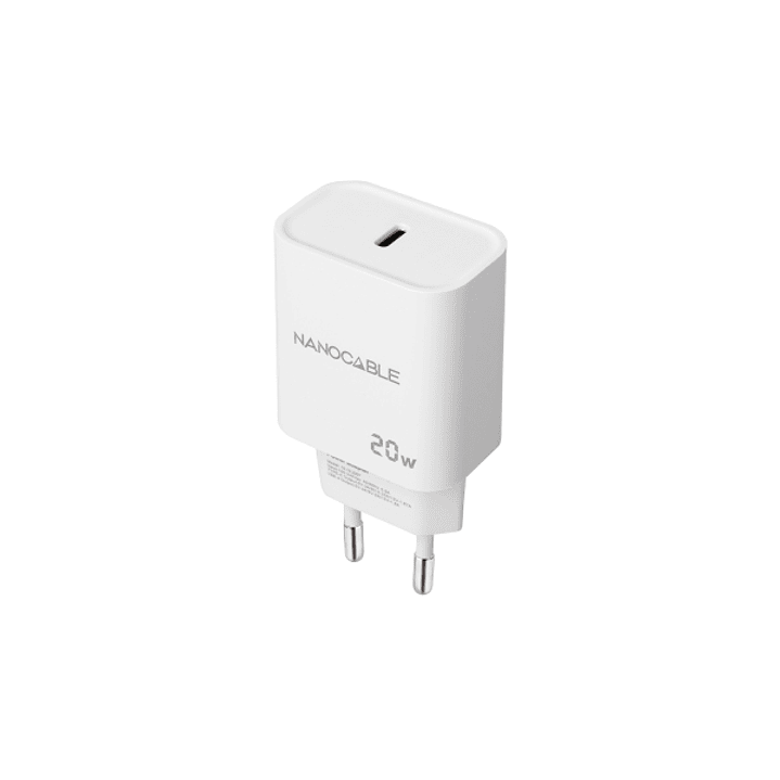 Nanocable Cargador de Pared USB-C/PD 20W - Color Blanco 1