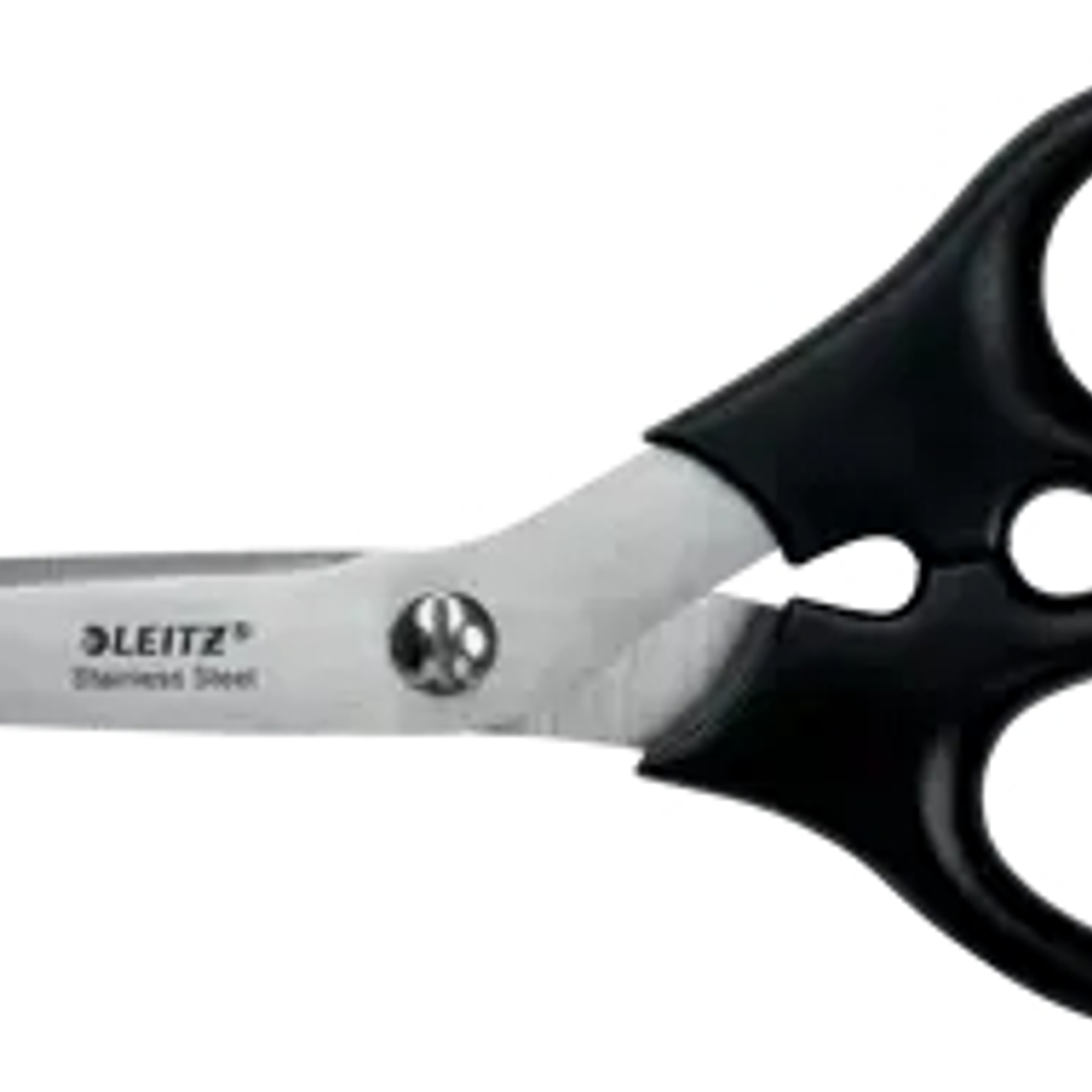 Leitz Tijeras de Acero Inoxidable 18.5cm - Agarre Ergonomico - Color Negro 1