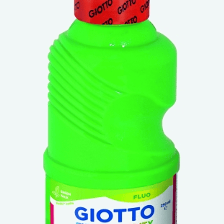 Giotto Extra Quality Fluo Tempera - 250ml - Lispa para el Uso - Botella Bio Pet - Color Verde Fluorescente 1
