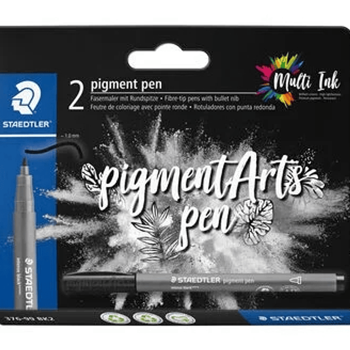 Staedtler 376 Pack de 2 Rotuladores Punta de Fibra Redonda - Ancho de Linea aprox. 1,0mm - Colores Vivos y Brillantes - No Amarillea con el Paso del T 1