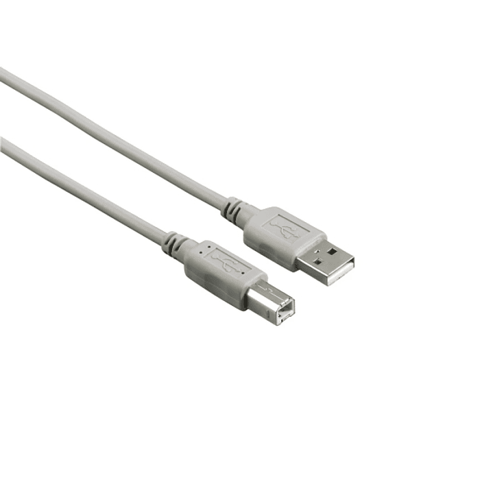 Hama Entry Cable USB - Longitud 1.5m - USB-A Macho - USB-B Macho - Velocidad hasta 480Mbps - Color Gris 1