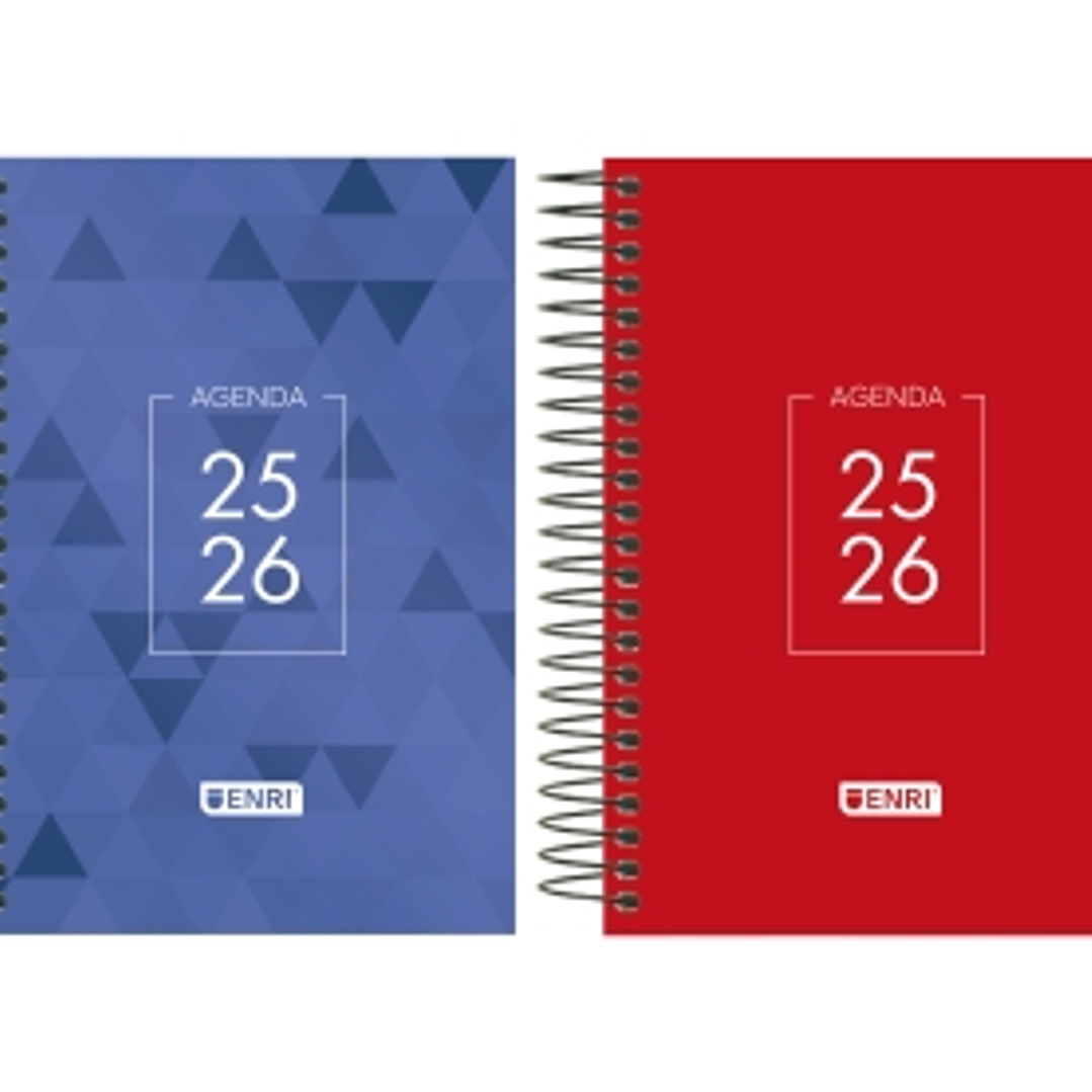 Enri Dentity Agenda Escolar 25/26 Espiral Dia Pagina - Tamaño 8º - Tapa Extradura - Esquinas Microperforadas - Espacio para Notas - Colores Surtidos 1
