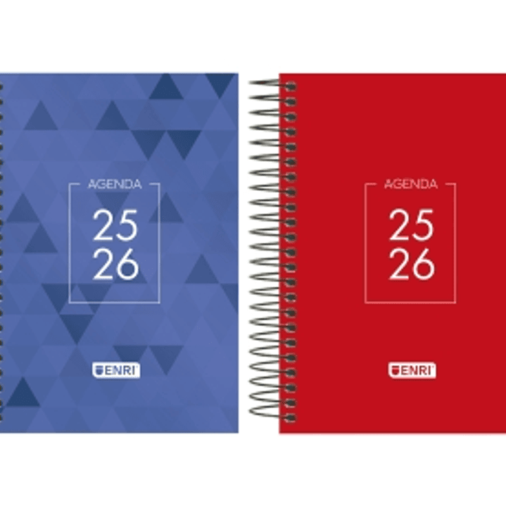 Enri Dentity Agenda Escolar 25/26 Espiral Dia Pagina - Tamaño 8º - Tapa Extradura - Esquinas Microperforadas - Espacio para Notas - Colores Surtidos 1