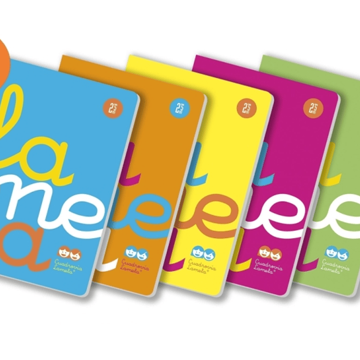 Lamela Pack de 5 Libretas Grapadas con 50 Hojas de 90g/m2 con Margen - Formato A4 - Pauta Cuadrovia de 4mm - Cubierta de Polipropileno Fluorescente -  1