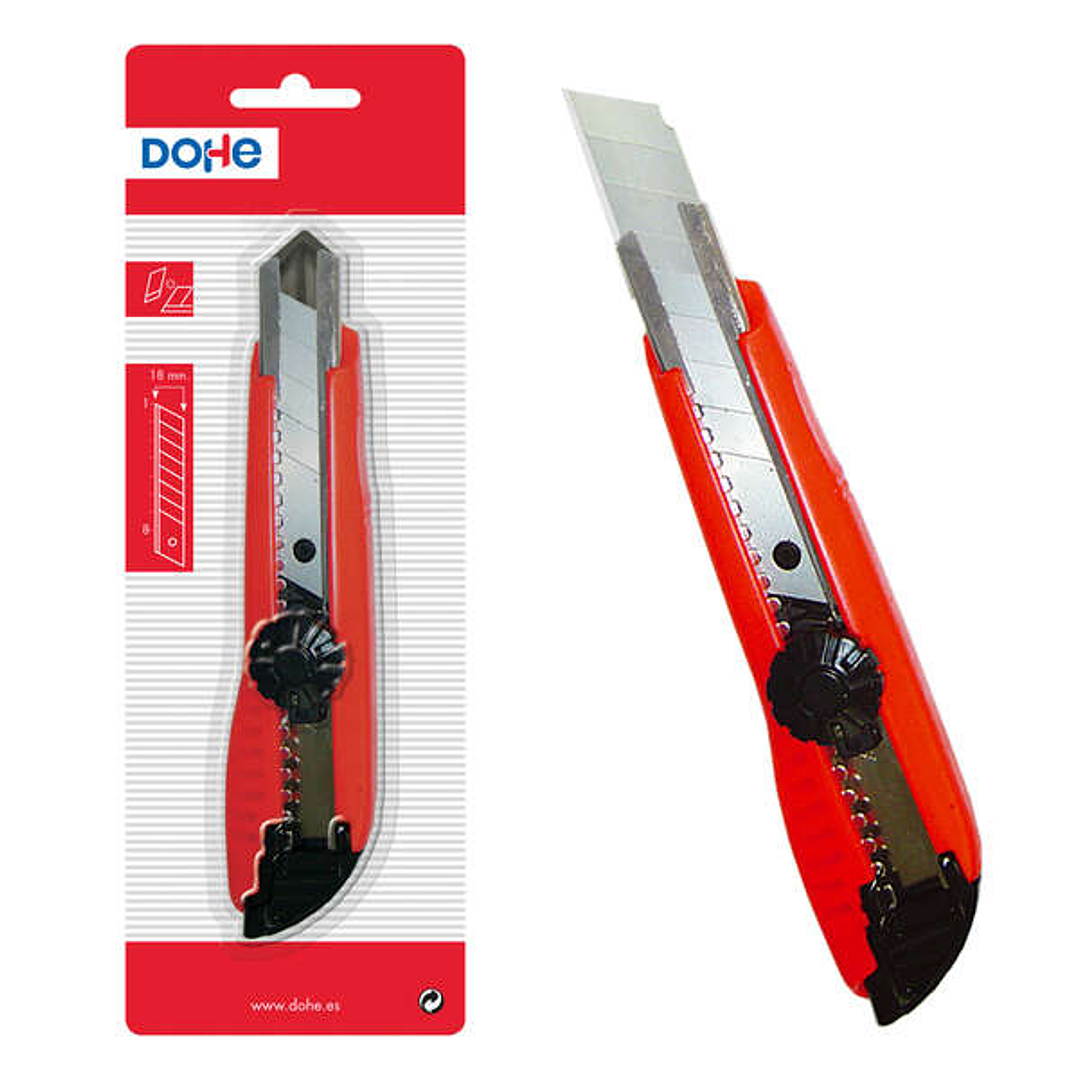 Dohe Cutter de Plastico Resistente - Cuchillas Tronzables de Acero - Sistema de Bloqueo de Alta Seguridad - Guia Metalica 1