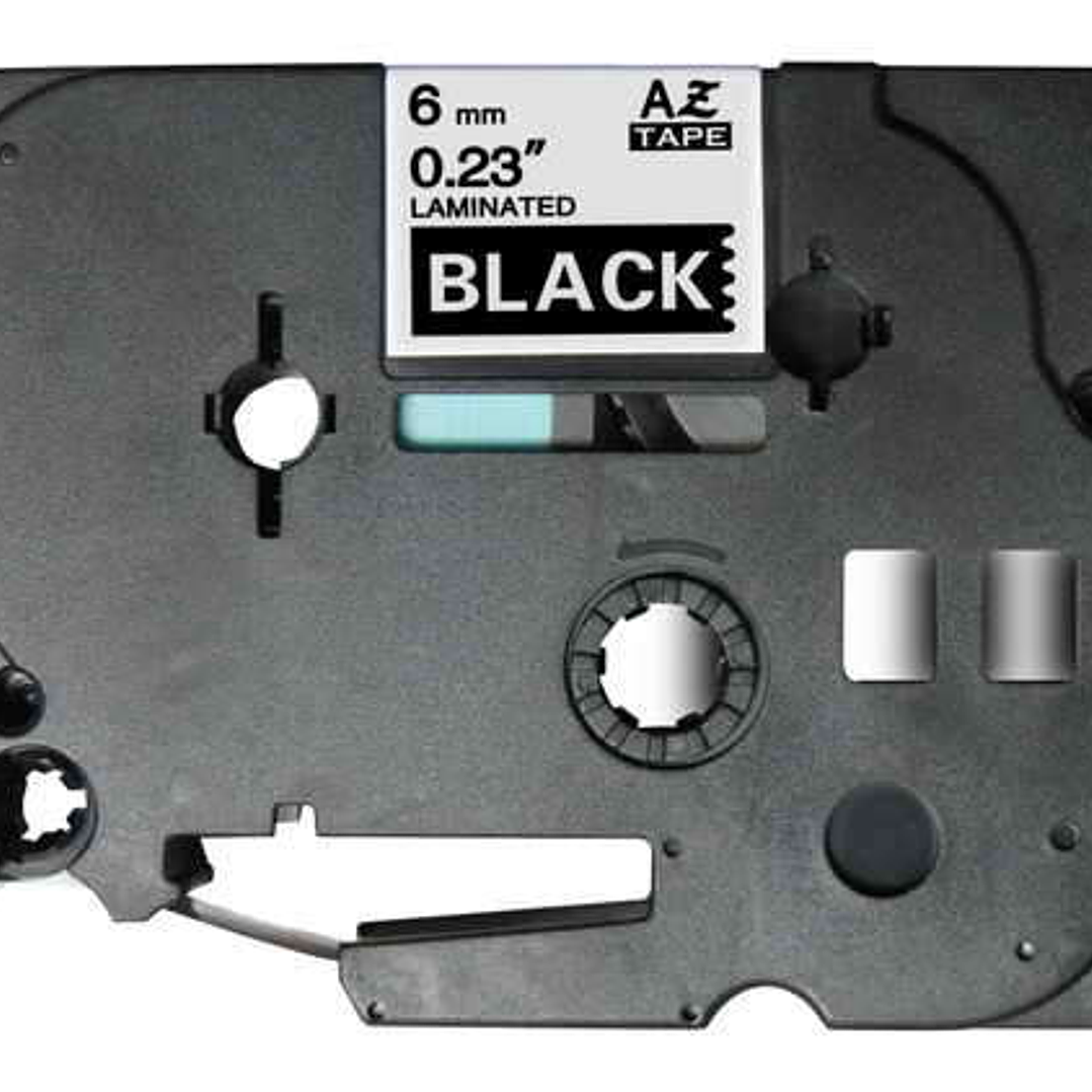 Brother TZe315 Cinta Laminada Generica de Etiquetas - Texto blanco sobre fondo negro - Ancho 6mm x 8 metros 1