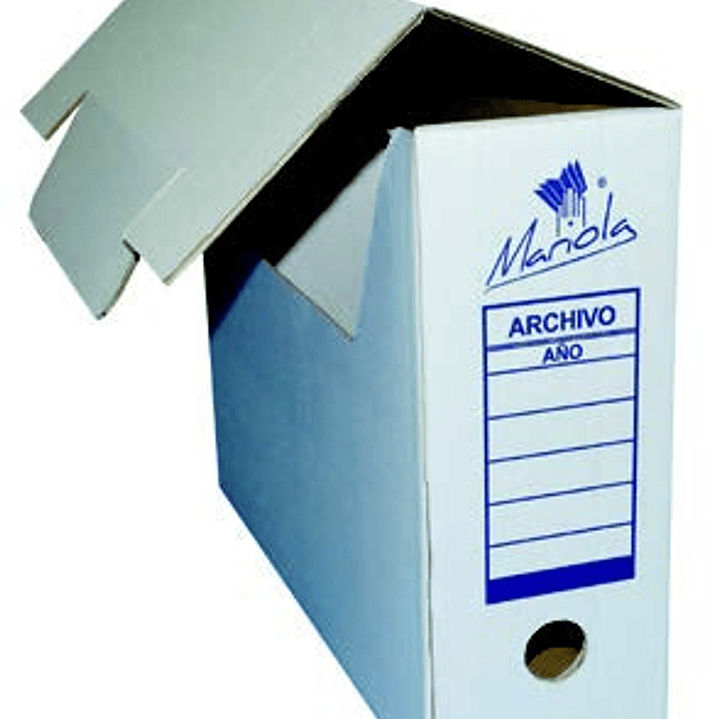 Mariola Caja de Archivo Definitivo Tamaño Folio - Medidas 25,5x10x35,5cm - Ideal para Organizar Documentos - Color Blanco y Azul 1