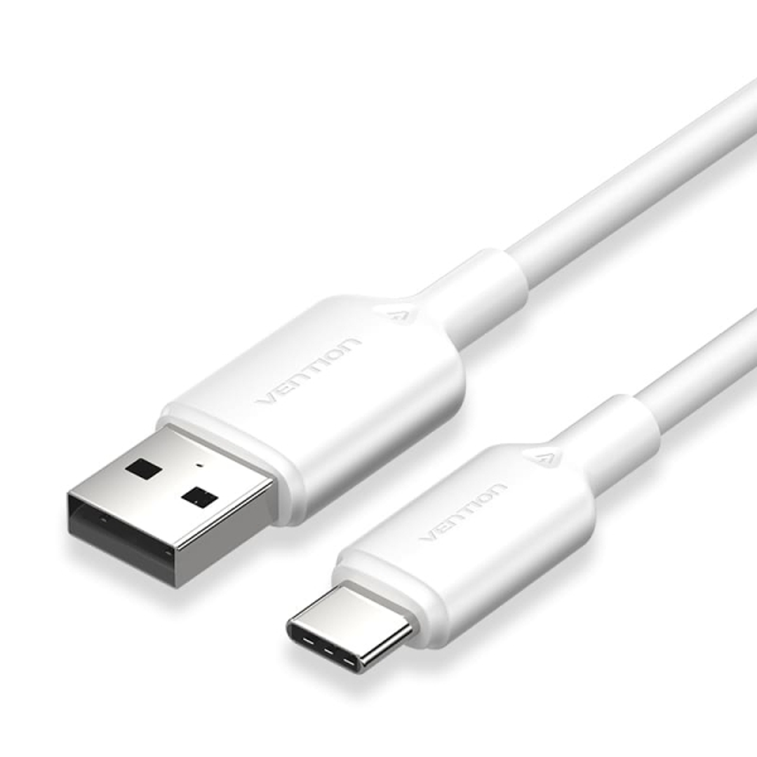 Vention Cable USB-C 2.0 a USB-A 3A 60W - 2m - PVC - Color Blanco 1