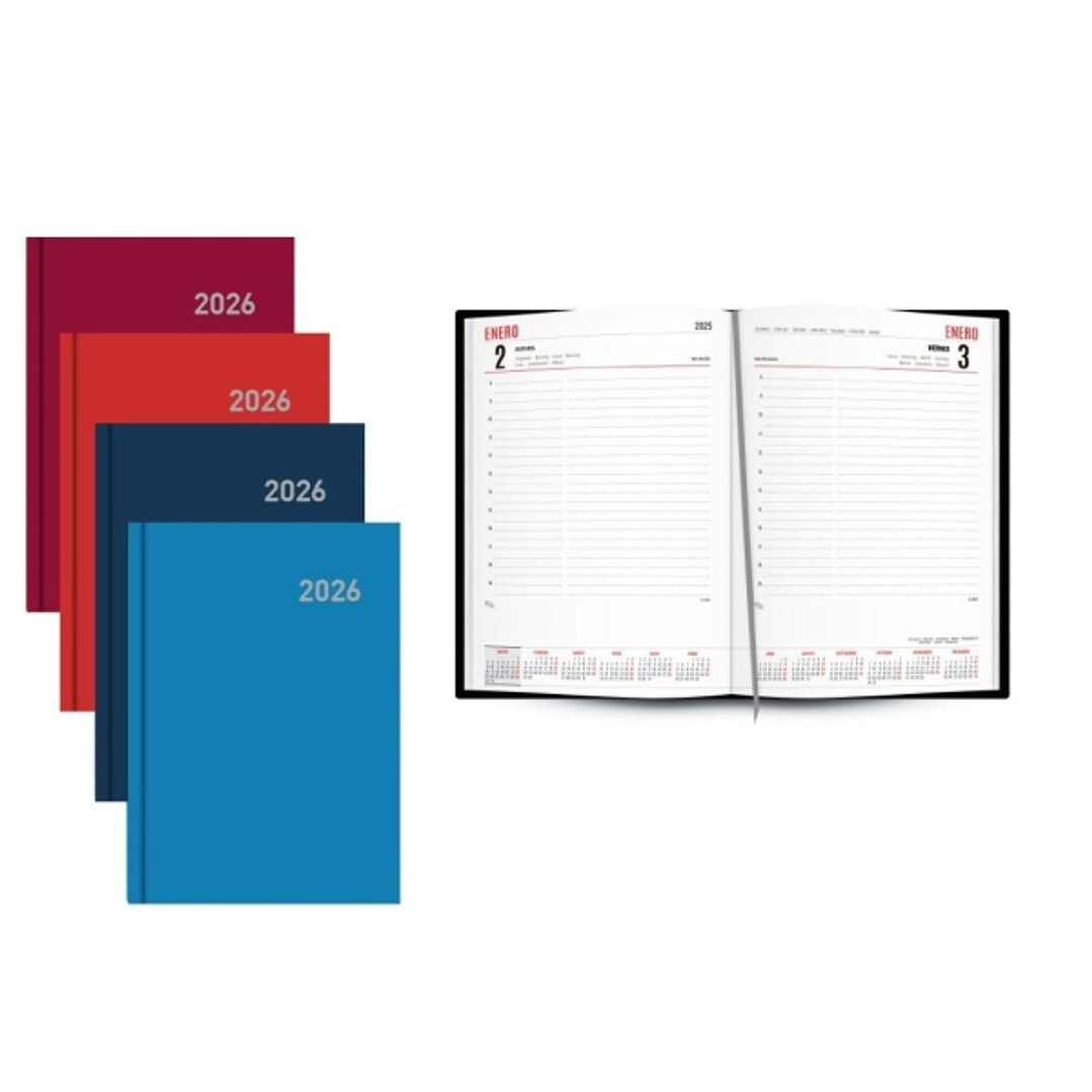 Ingraf Paris Agenda Anual - Dia Pagina - Viernes, Sabado y Domingo misma Pagina - Tamaño 15x21cm - Colores Surtidos 1