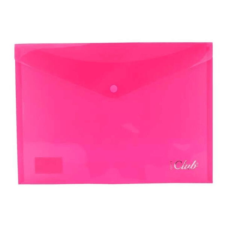 Ingraf Sobre Portadocumentos A4 - Cierre de Broche - Polipropileno Cristal Transparente - Color Rosa 1