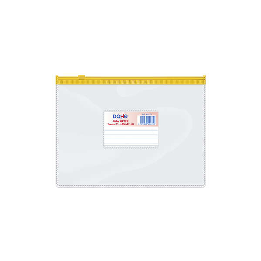 Dohe Bolsa Zipper Apaisada PVC Transparente 150 Micras - Tamaño A5 - Apertura Superior - Cierre Zip Hermetico 1