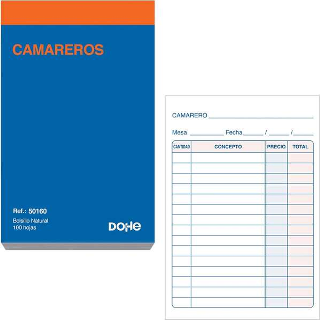 Dohe Talonario de Comandas - Bolsillo Natural - 100 Hojas - Sencillo 1
