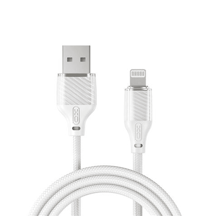 XO Cable USB-A Macho a Lightning - Carga y Transmision de Datos Alta Velocidad - 6A - 1m - Color Blanco 1