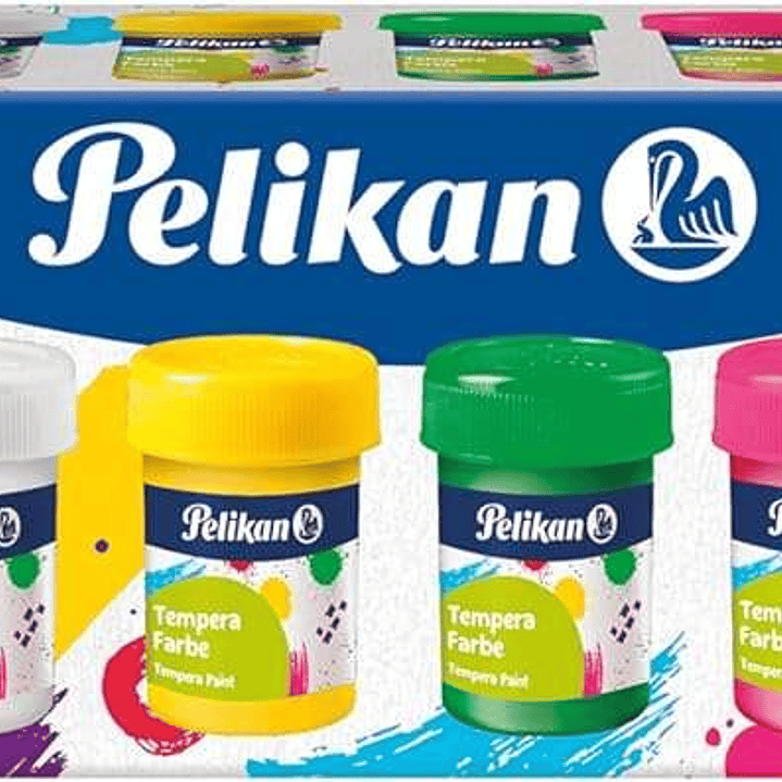 Pelikan Set de 6 Tempera Escolar - Botes 25ml - Facil de Mezclar - Ideal para Proyectos Escolares 1