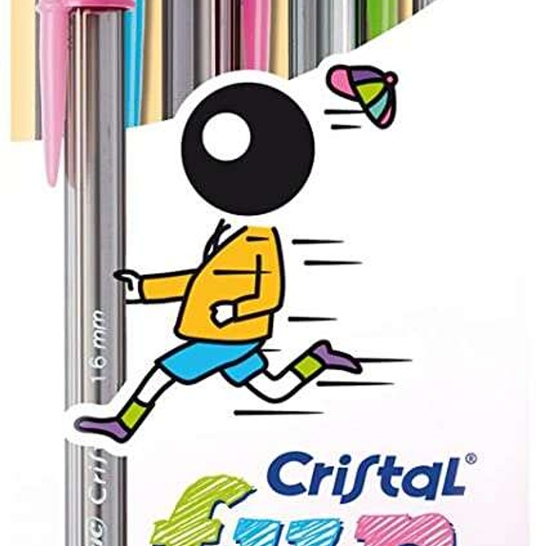 Bic Cristal Fun Pack de 4 Boligrafos de Bola - Punta Redonda de 1.6mm - Trazo 0.42mm - Tinta con Base de Aceite - Colores Surtidos 1