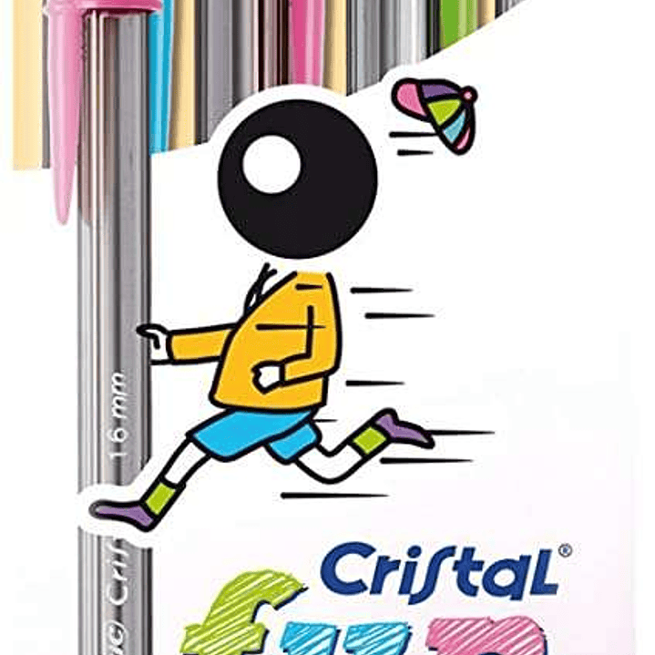 Bic Cristal Fun Pack de 4 Boligrafos de Bola - Punta Redonda de 1.6mm - Trazo 0.42mm - Tinta con Base de Aceite - Colores Surtidos 1