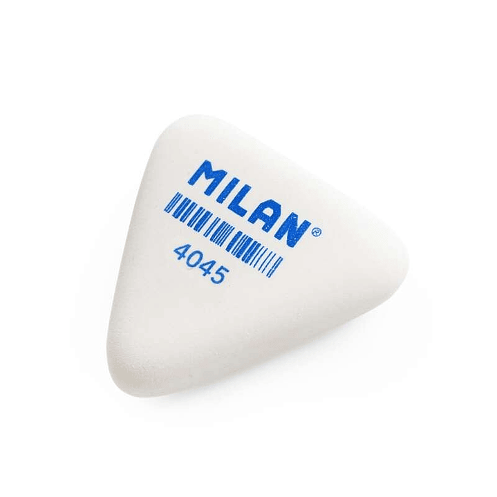 Milan 4045 Goma de Borrar Triangular Flexible - Miga de Pan - Caucho Sintetico - Color Blanco 1