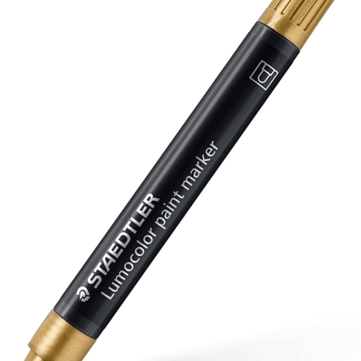 Staedtler Lumocolor 349 Marcador Acrilico Permanente - Trazo 2.4 mm Aprox - Tinta Base de Agua - Color Oro 1