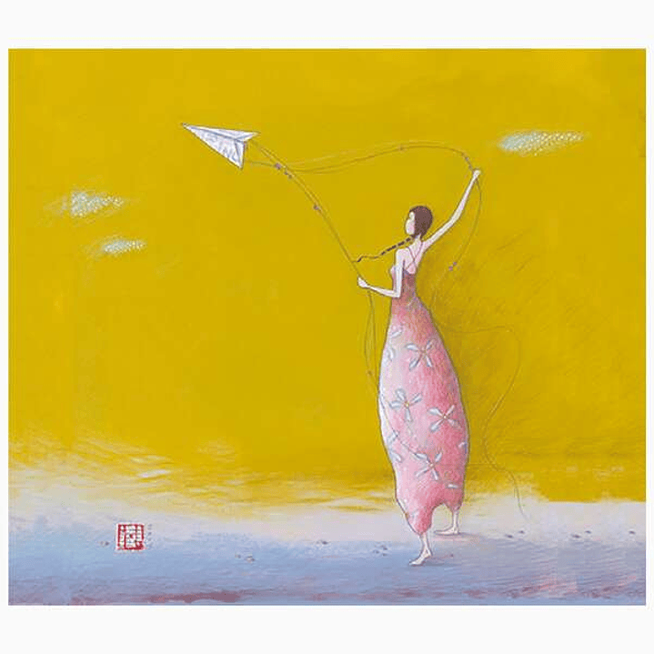 Pictura Aquarupella Gaëlle Boissonnard Tarjeta Doble 14x16cm - Acabado en Barniz de Relieve UV Grueso - Laminado Mate de Tacto Suave - Papel con Certi 1