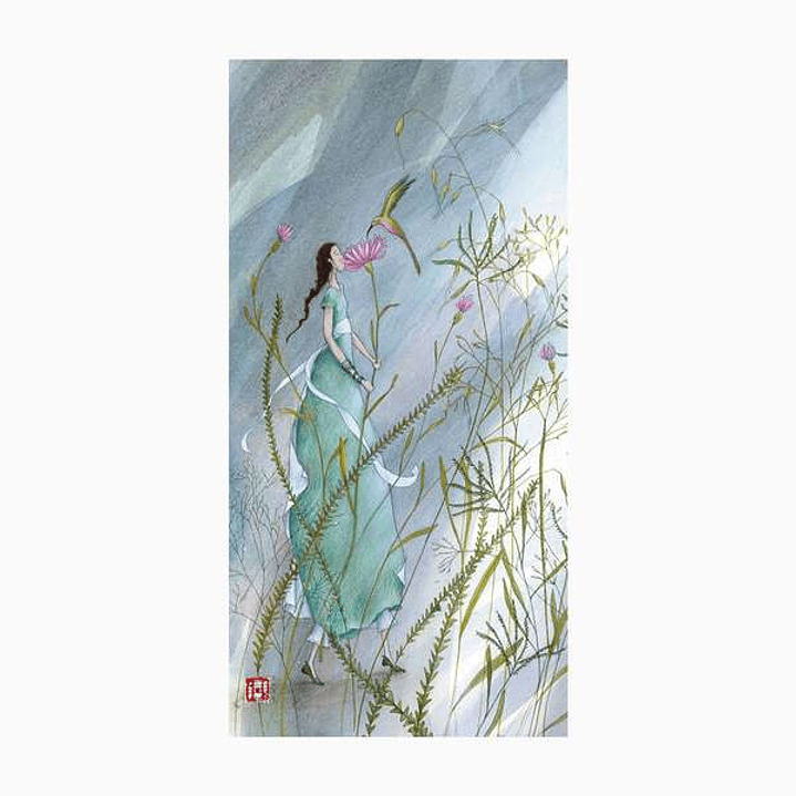 Pictura Aquarupella Gaëlle Boissonnard Tarjeta Doble 10.5x21cm - Acabado en Barniz de Relieve UV Grueso - Laminado Mate de Tacto Suave - Papel con Cer 1