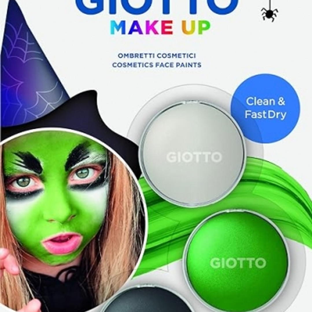 Giotto Make Up Witch Pack con 3 Maquillajes Faciales de Tematica Bruja - Se Lava con Agua - Dermatologicamente Testado - Colores Surtidos 1