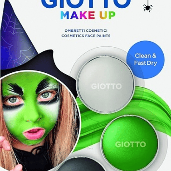 Giotto Make Up Witch Pack con 3 Maquillajes Faciales de Tematica Bruja - Se Lava con Agua - Dermatologicamente Testado - Colores Surtidos 1