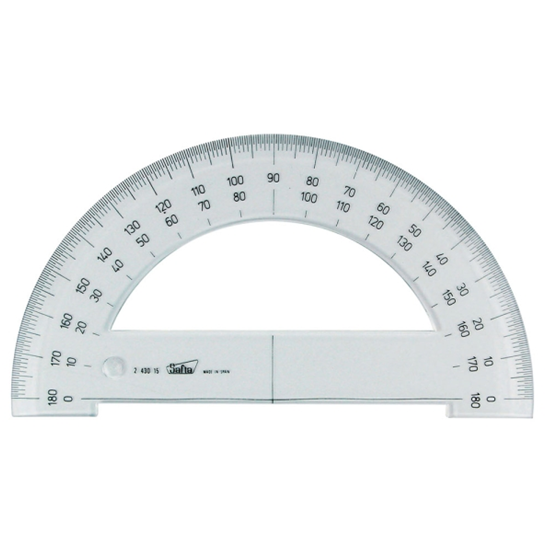 Safta Cristal Semicirculo de 15cm - Poliestileno - Doble Graduacion - Biselado - Color Transparente 1