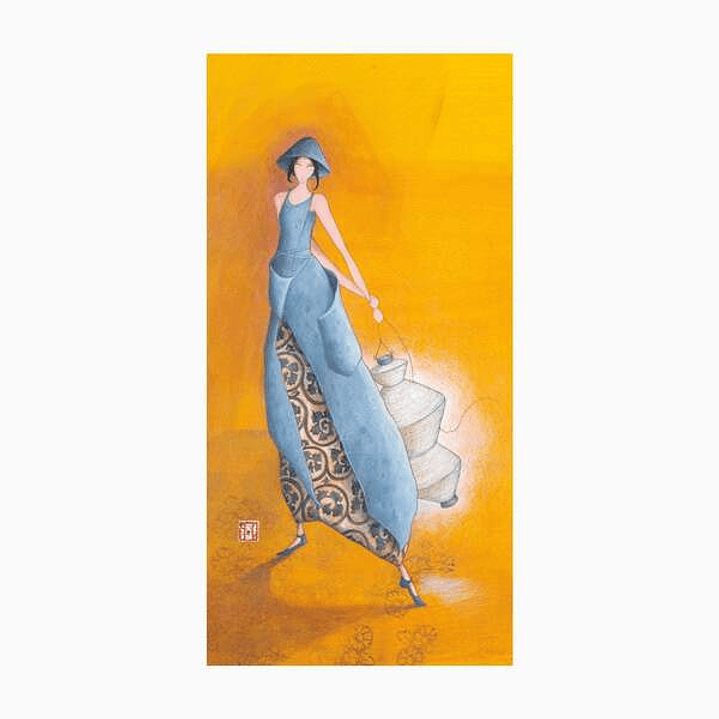 Pictura Aquarupella Gaëlle Boissonnard Tarjeta Doble 10.5x21cm - Acabado en Barniz de Relieve UV Grueso - Laminado Mate de Tacto Suave - Papel con Cer 1