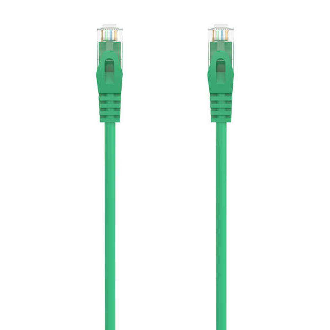 Aisens Cable de Red Latiguillo RJ45 LSZH Cat.6A 500 MHZ UTP AWG24 - 3m - Libre de Halogenos - 10 Gigabit/s - Color Verde 1