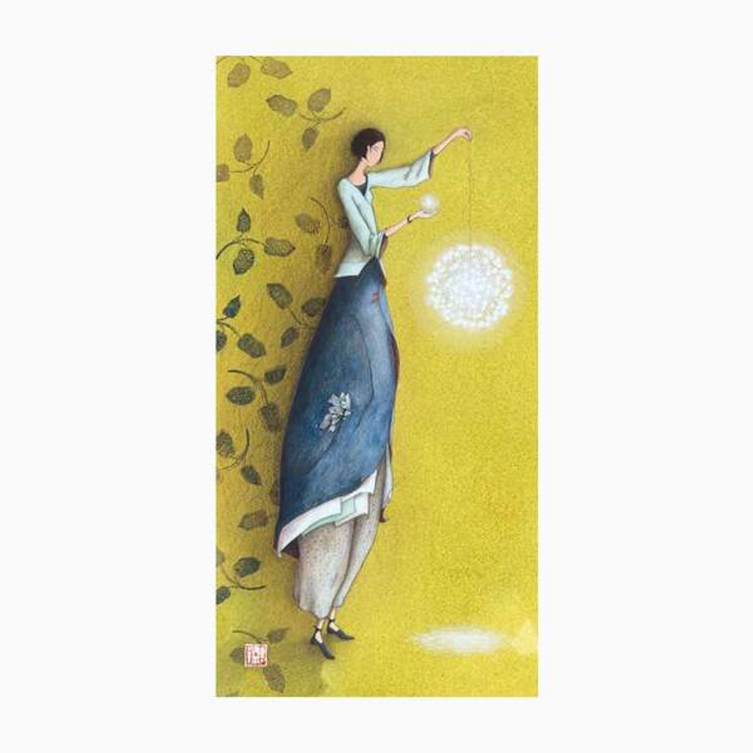 Pictura Aquarupella Gaëlle Boissonnard Tarjeta Doble 10.5x21cm - Acabado en Barniz de Relieve UV Grueso - Laminado Mate de Tacto Suave - Papel con Cer 1