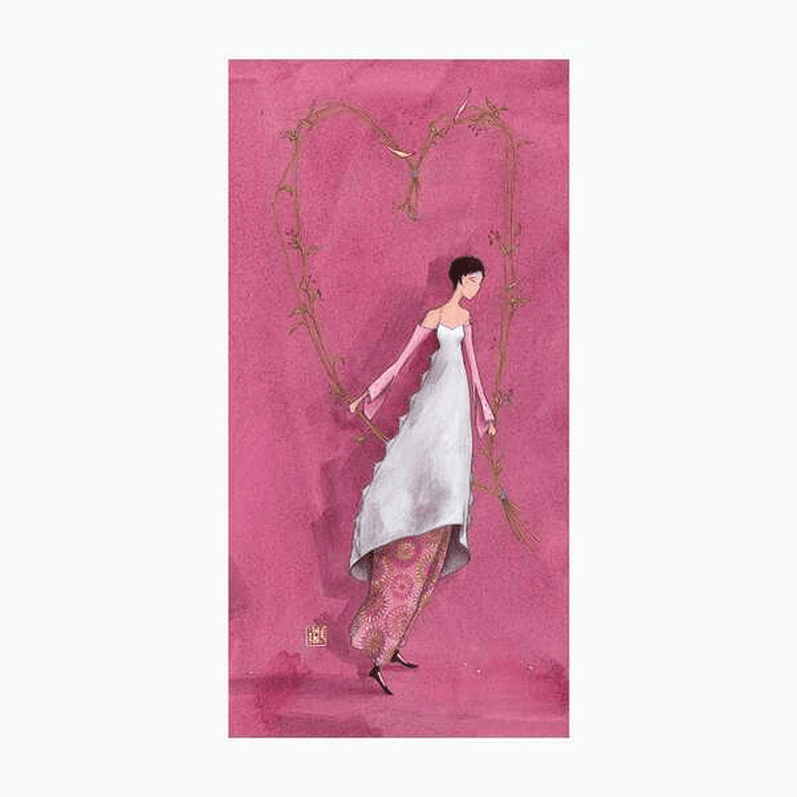 Pictura Aquarupella Gaëlle Boissonnard Tarjeta Doble 10.5x21cm - Acabado en Barniz de Relieve UV Grueso - Laminado Mate de Tacto Suave - Papel con Cer 1