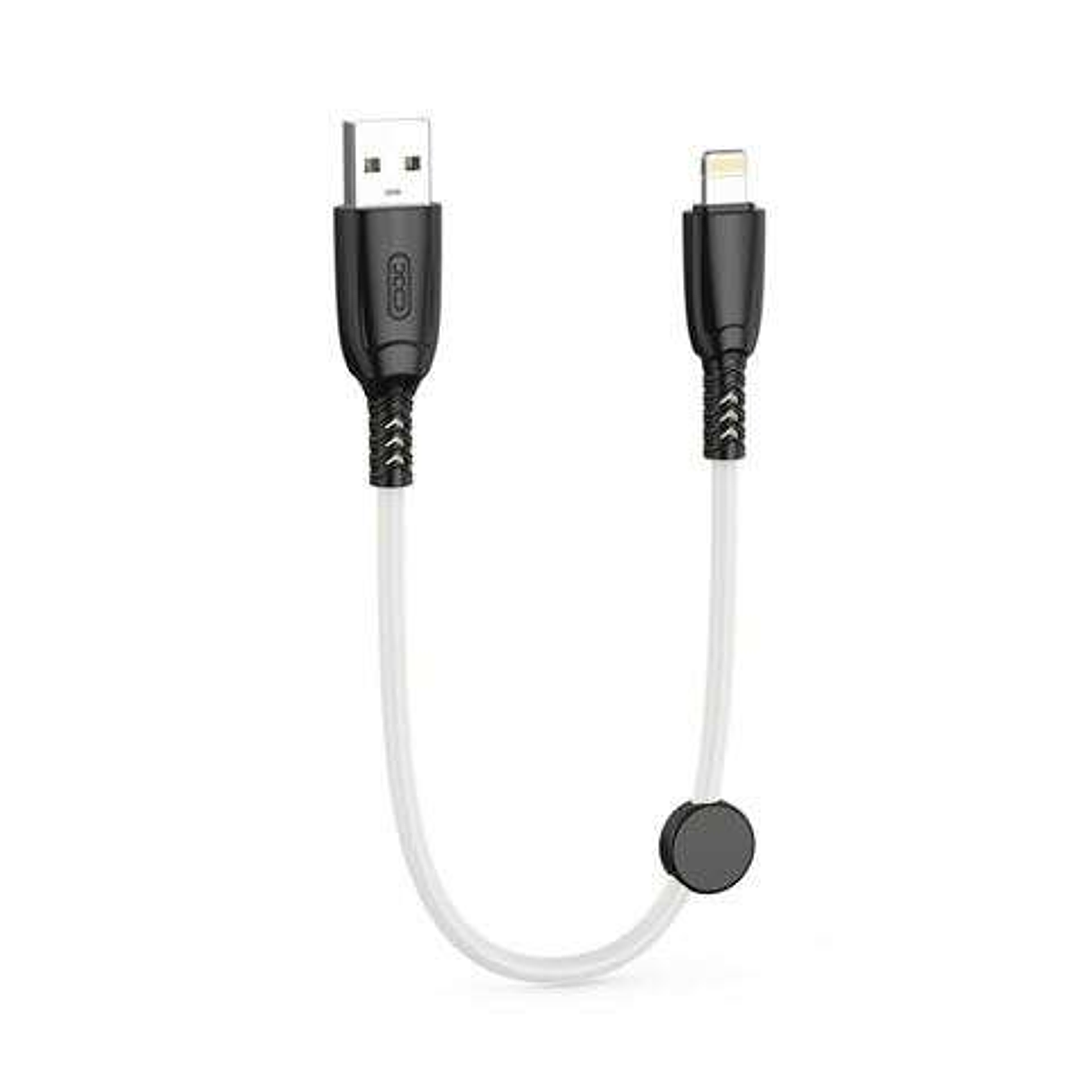XO Cable NB247 Carga Rapida USB - Lightning - 6A - 25cm con Clip - Color Blanco 1
