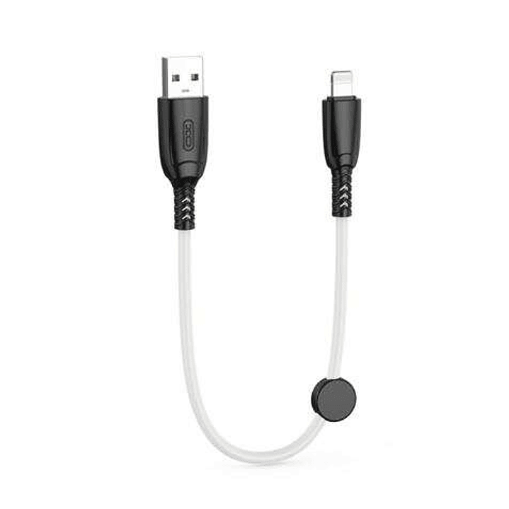 XO Cable NB247 Carga Rapida USB - Lightning - 6A - 25cm con Clip - Color Blanco 1