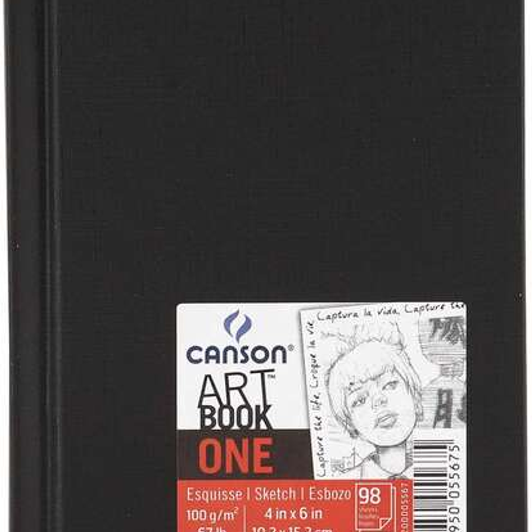 Canson Sketch One Fino Cuaderno de Dibujo con 98 Hojas 100g 10.1x15.2cm - Color Blanco 1