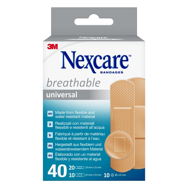 Nexcare Universal Breathable Pack de 40 Apositos Surtidos - Transpirable - Color Piel 1