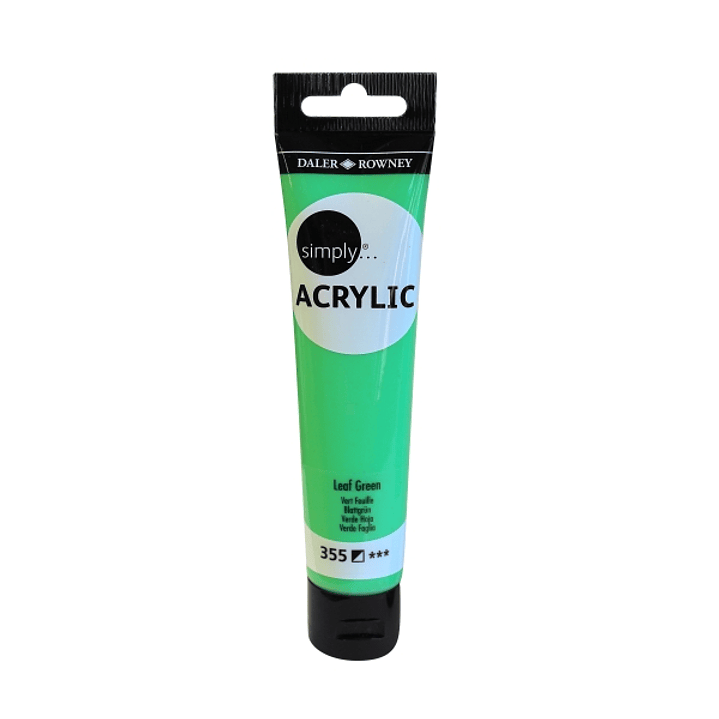 Daler Rowney Simply Pintura Acrilica - Tubo de Plastico - 75ml - Color Verde Hoja 1