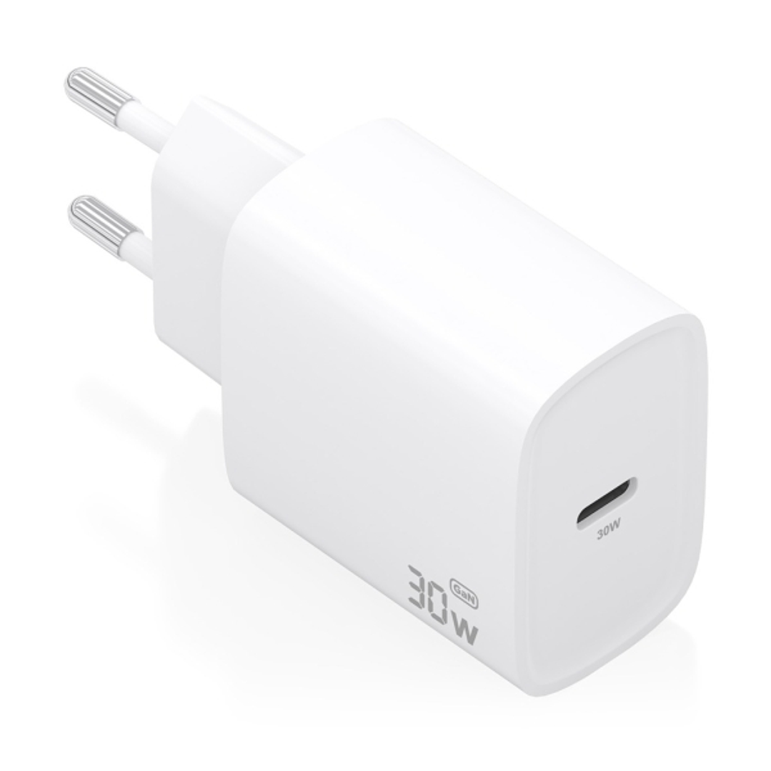 Aisens Cargador GaN 30W - USB-C PD3.0 - Tecnologia AI para Detectar Protocolo y Velocidad de Carga - Color Blanco 1