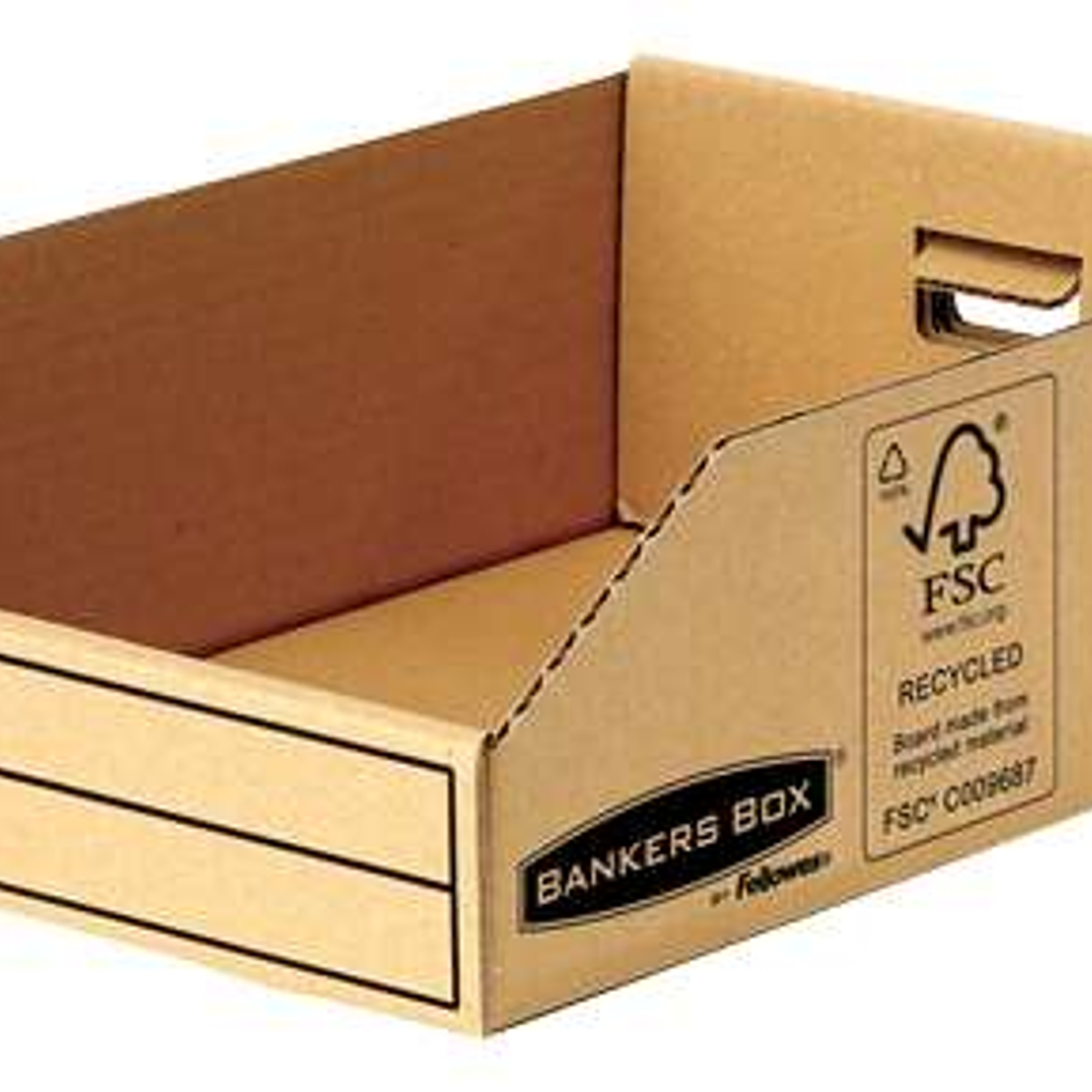 Fellowes Bankers Box Earth Bandeja de Carton 200mm - Montaje Manual - Carton Reciclado Certificacion FSC - Color Marron 1