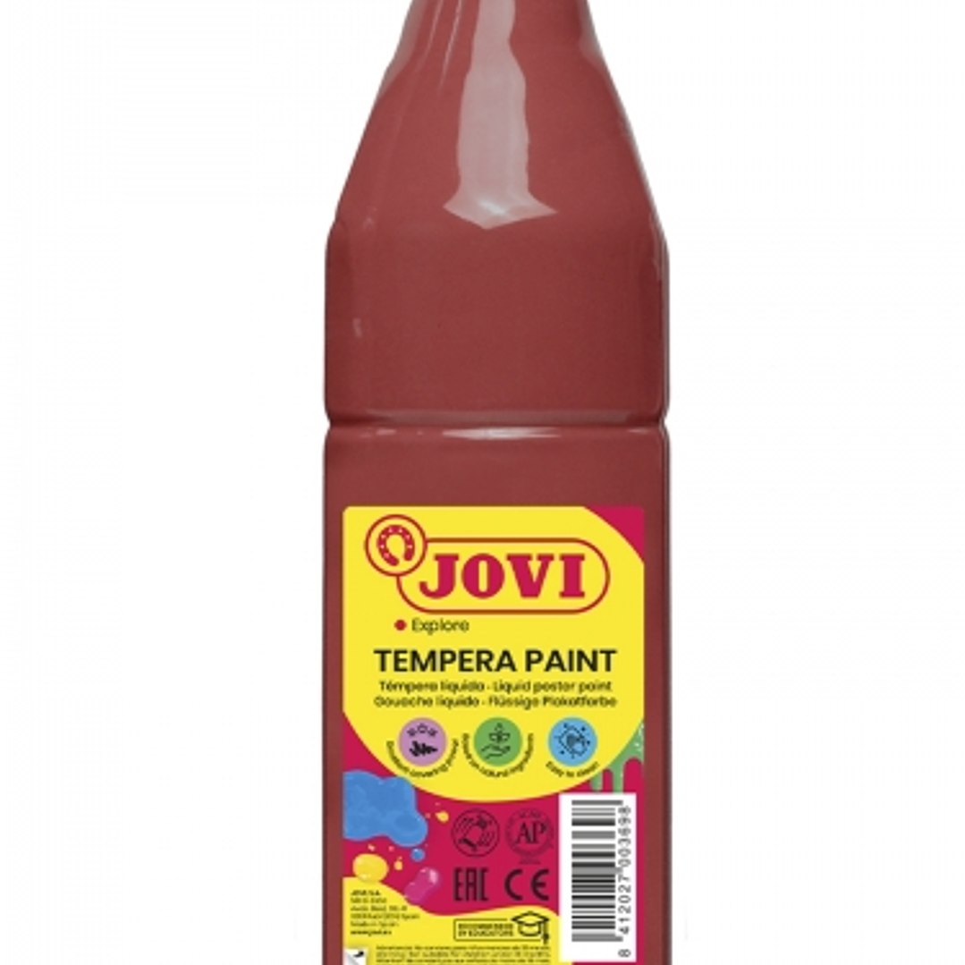 Jovi Tempera Paint Tempera Liquida 500ml - Base Agua - Lista para Usar - Alto Poder Cubriente - Secado Rapido - Excelente Fluidez - Adherencia en Mult 1