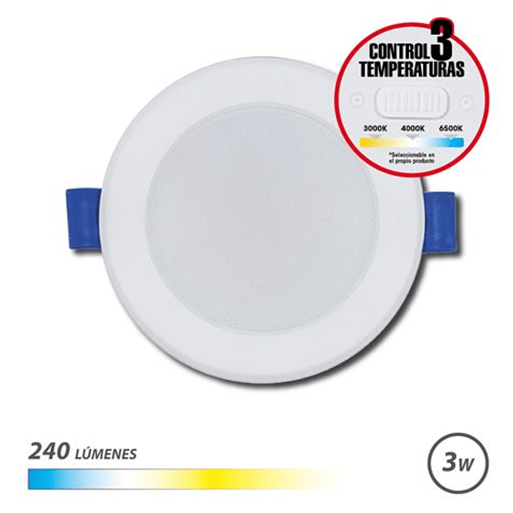 Elbat Downlight Circular 3W - 240Lm - Selector 3 Temperaturas - Color Blanco 1