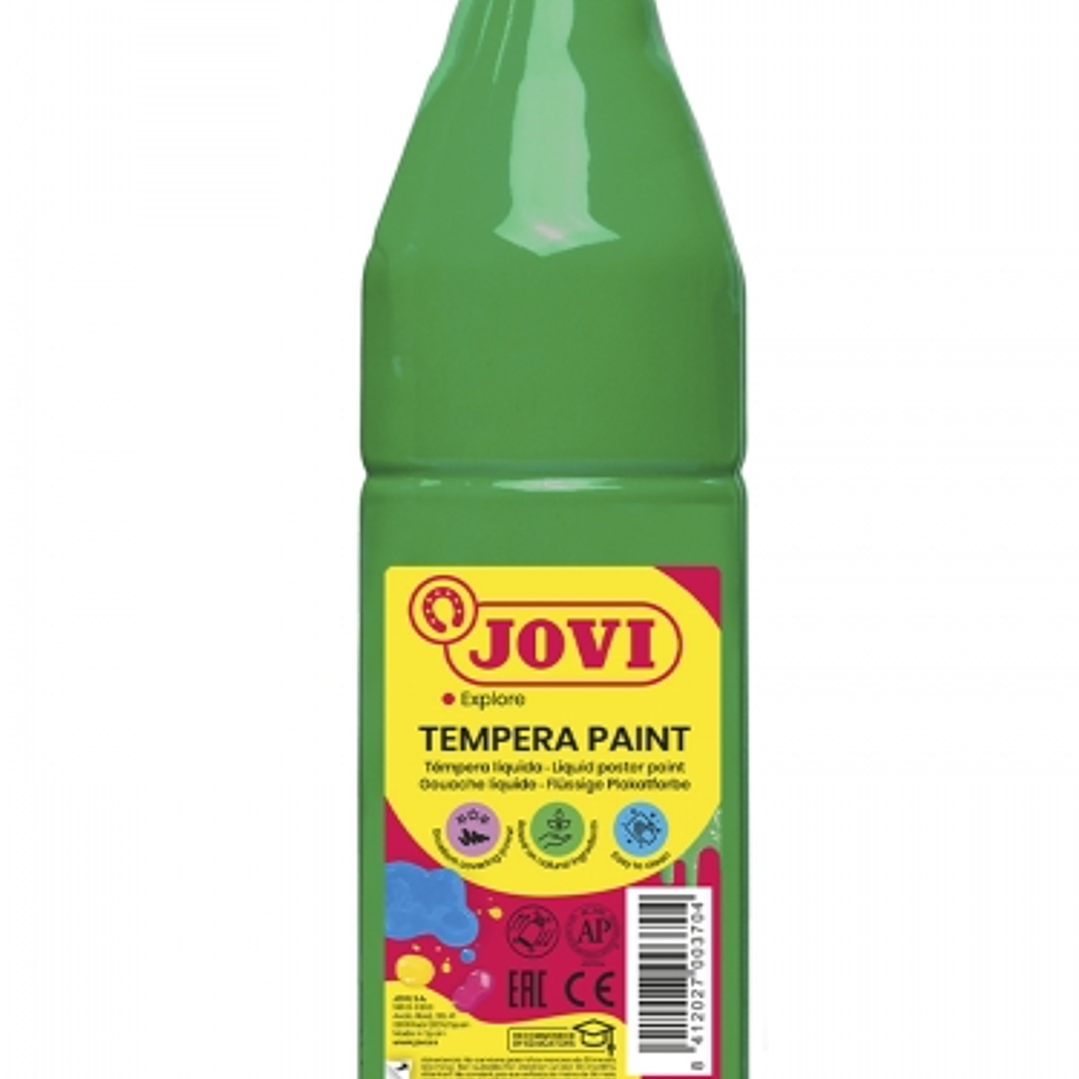 Jovi Tempera Paint Tempera Liquida 500ml - Base Agua - Lista para Usar - Alto Poder Cubriente - Secado Rapido - Excelente Fluidez - Adherencia en Mult 1