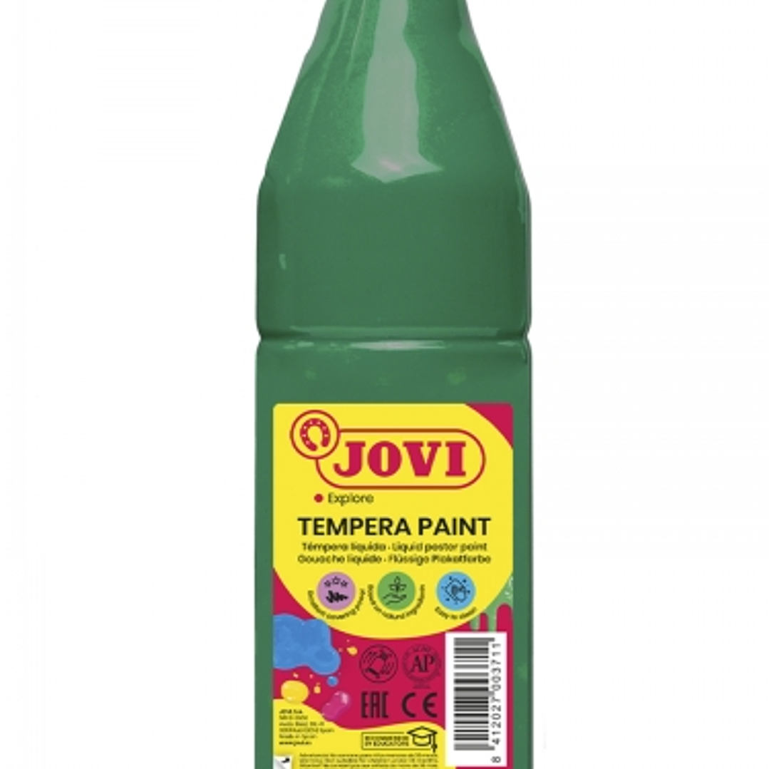 Jovi Tempera Paint Tempera Liquida 500ml - Base Agua - Lista para Usar - Alto Poder Cubriente - Secado Rapido - Excelente Fluidez - Adherencia en Mult 1