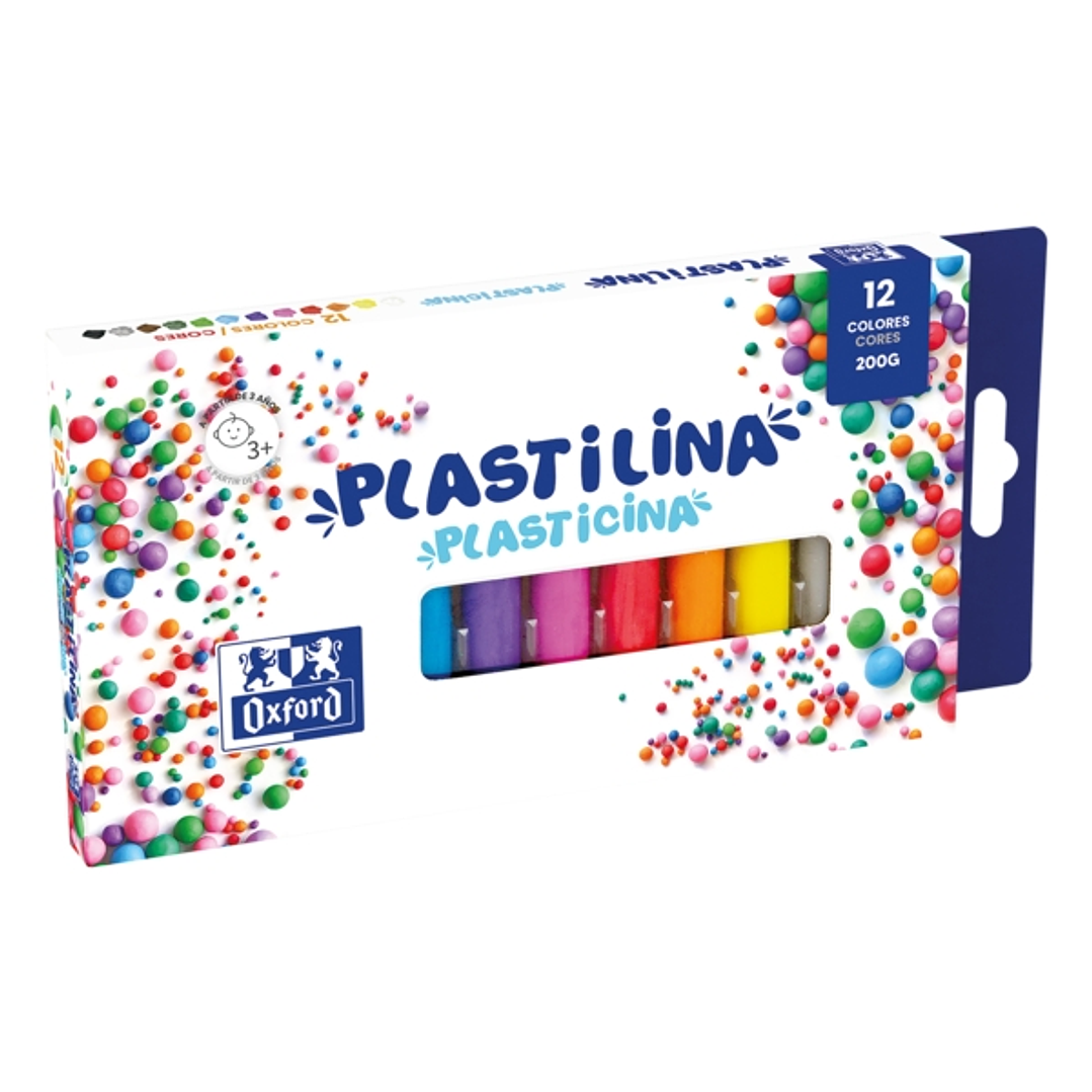 Oxford Plastilina 12 Colores 100gr - Textura Suave y Maleable - Ideal para Modelar y Crear Obras de Arte 1