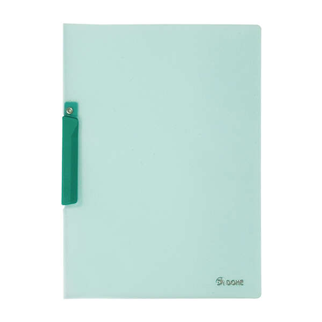 Dohe Dossier con Pinza Pivotante Tamaño A4 - Fabricado en Polipropileno Translucido de 450 Micras - Color Verde 1