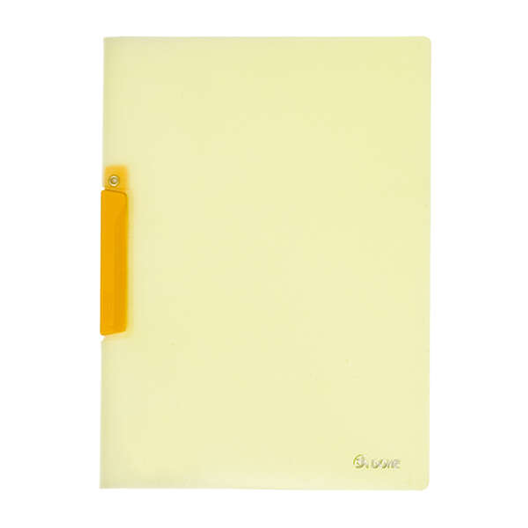 Dohe Dossier con Pinza Pivotante Tamaño A4 - Fabricado en Polipropileno Translucido de 450 Micras - Color Amarillo 1