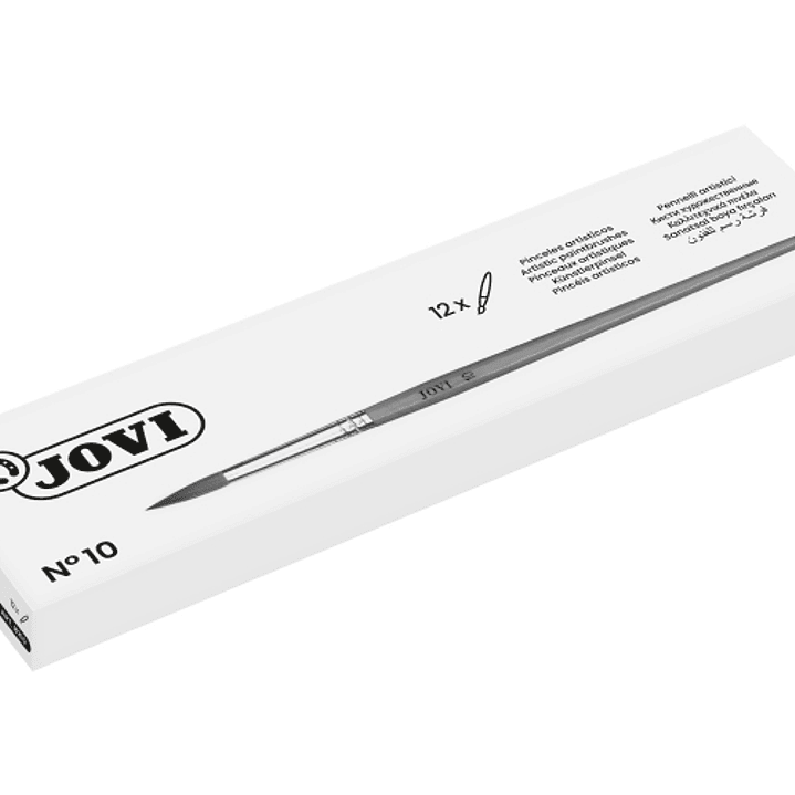 Jovi Pinceles Artisticos Pelo Poney Nº 10 - Pelo Natural - Mango de Madera - Calibre 00 al 12 - Punta Redonda - Pelo Suave - Color Varios 1