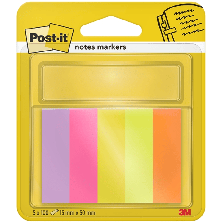 Post-It Pack de 5 Blocs de 100 Marcadores Reposicionables - Forma Rectangular - Colores Surtidos 1