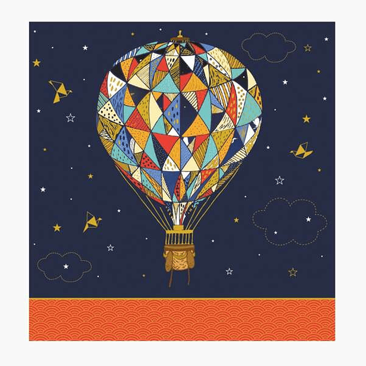 Pictura Tarjeta Arabesque - 16x16cm - Tematica Globo Aerostatico - Triptica sin Envoltorio - Incluye Sobre Blanco - Papel con Certificacion FSC 1